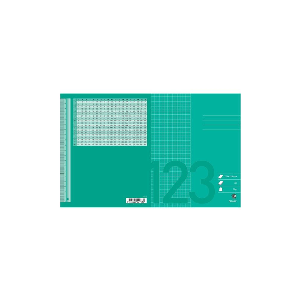 Produktbild för Räknehäfte Bantex 17 x 21 cm rutat 5 x 5 mm gräsgreen 20 st.