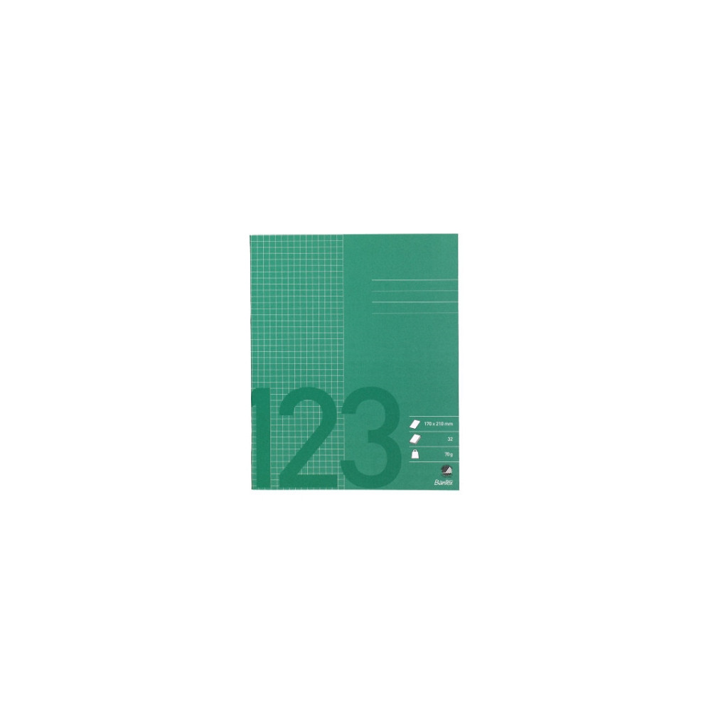 Produktbild för Räknehäfte Bantex 17 x 21 cm rutat 5 x 5 mm gräsgreen 20 st.