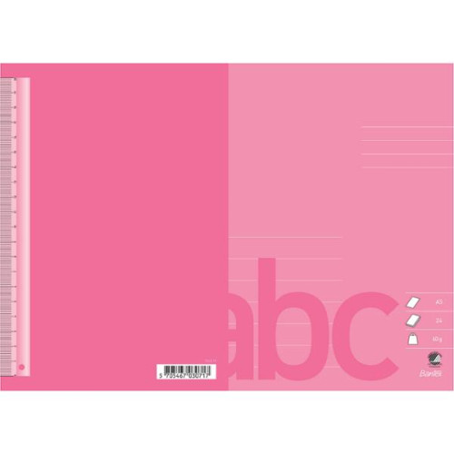 Hamelin Skrivhäfte Bantex A5 7 rader på 1/2 sida (14,5 mm) rosa 25 s...