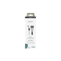 Produktbild för Sinox ULTRA 6-i-1-kabel med Lightning, USB C och Micro USB....