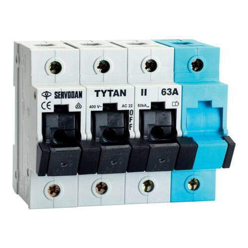NIKO-SERVODAN A/S NIKO gruppbrytare TYTAN II 3P+N, 2–63A, 400V AC, DIN-skena,...