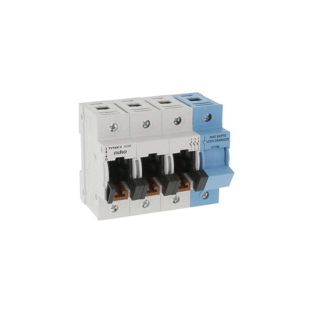 Produktbild för NIKO gruppbrytare TYTAN II 3P+N, 2–63A, 400V AC, DIN-skena,...