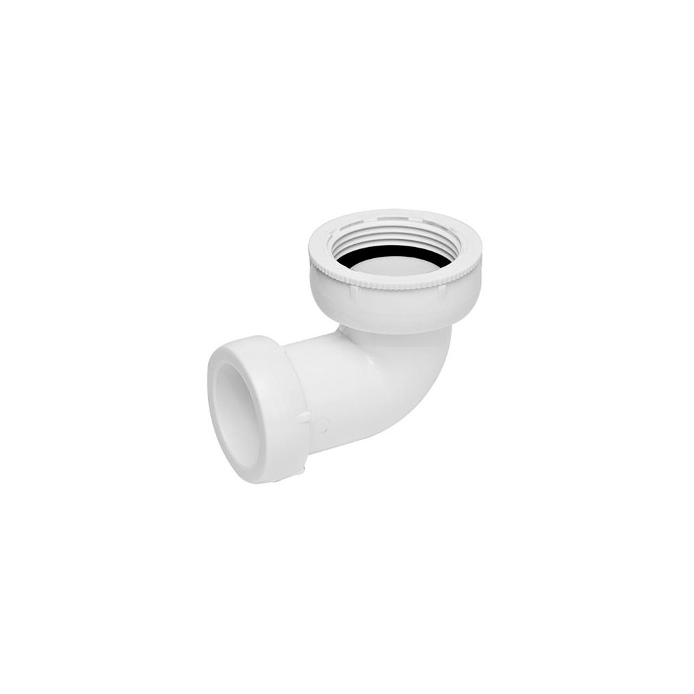 Produktbild för FIX-PRO vit avloppsvinkel 90 grader 1 1/4"