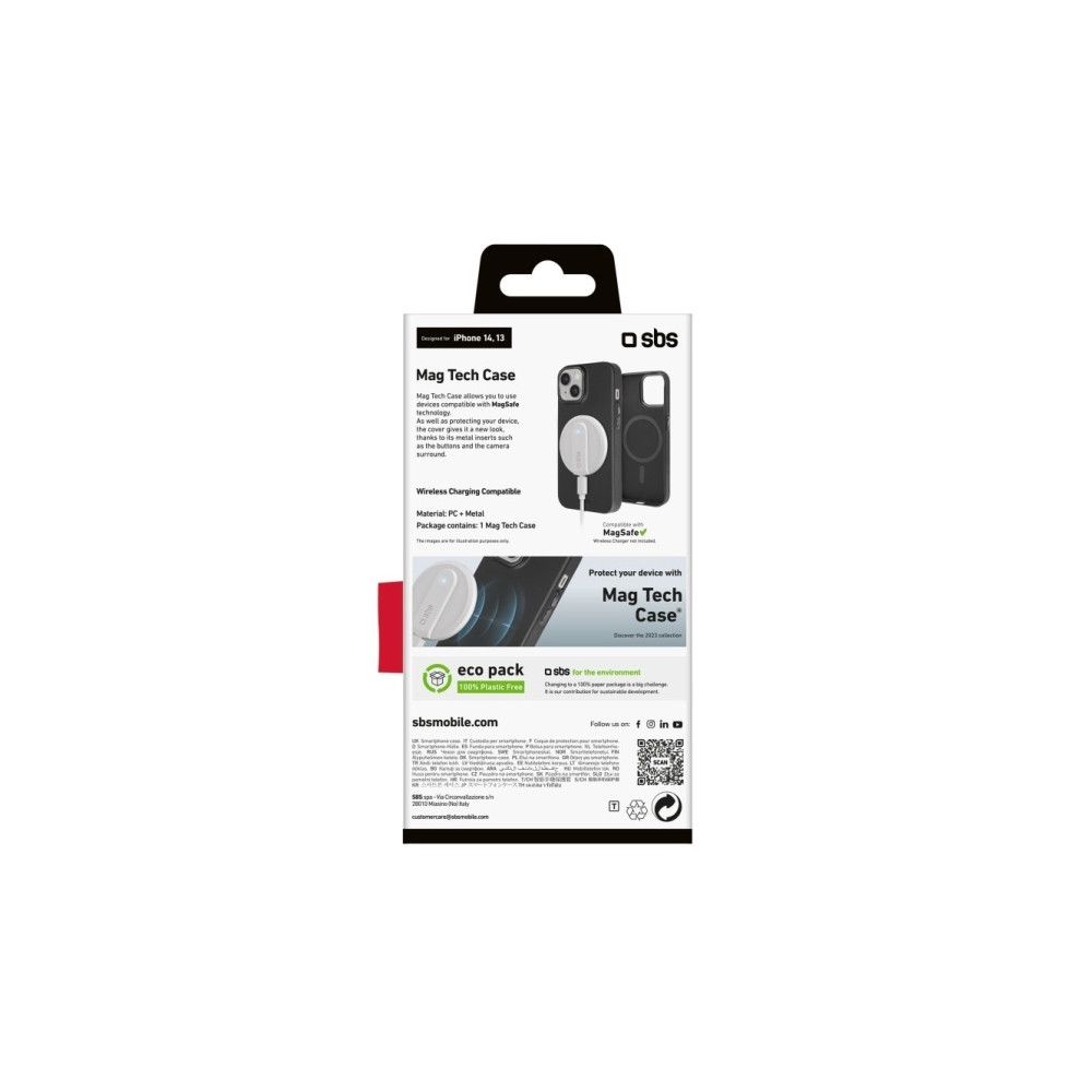 Produktbild för SBS TEMAGTECHIP1461K, Mobilskal, Apple, iPhone 14/13, 15,5 c...