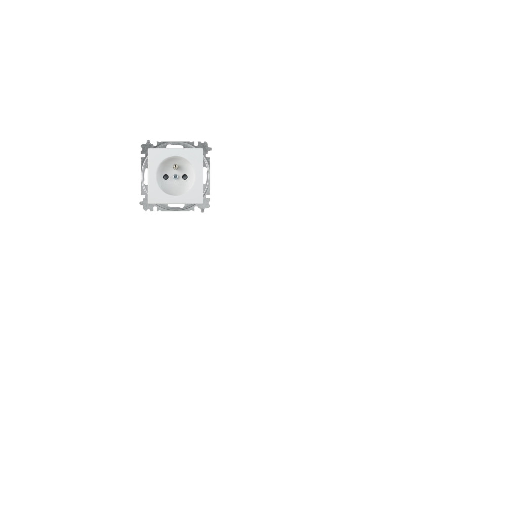 Produktbild för ABB-basic55 vägguttag PIN, matt vit, 16A, 1 modul, levereras...