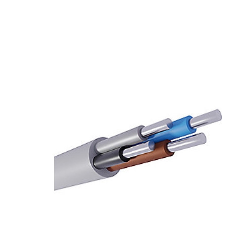 JMV CABLES A/S Hf-AL-M 4x25 installationskabel, grå, TR 500, för avkortning