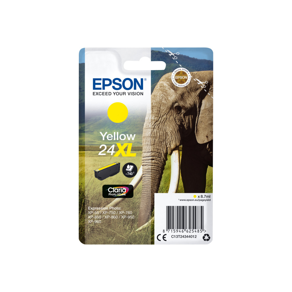 Produktbild för Epson 24XL - XL - gul - original - bläckpatron