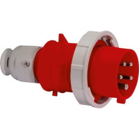 Produktbild för BALS CEE stickpropp 32A 400V klocka H6 5-polig röd, IP67, sk...