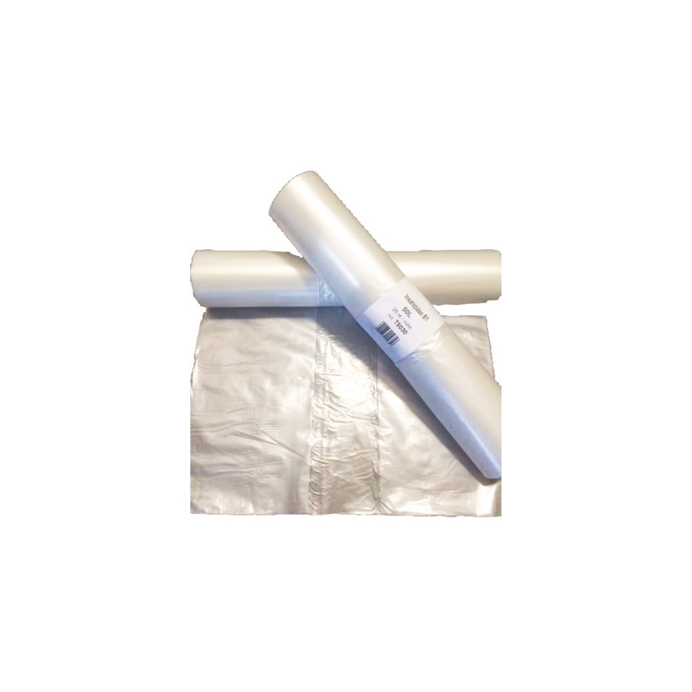 Produktbild för Soppåsar 50 l, 30 µm, HxB: 85 x 35 cm, klar, förpackning med...