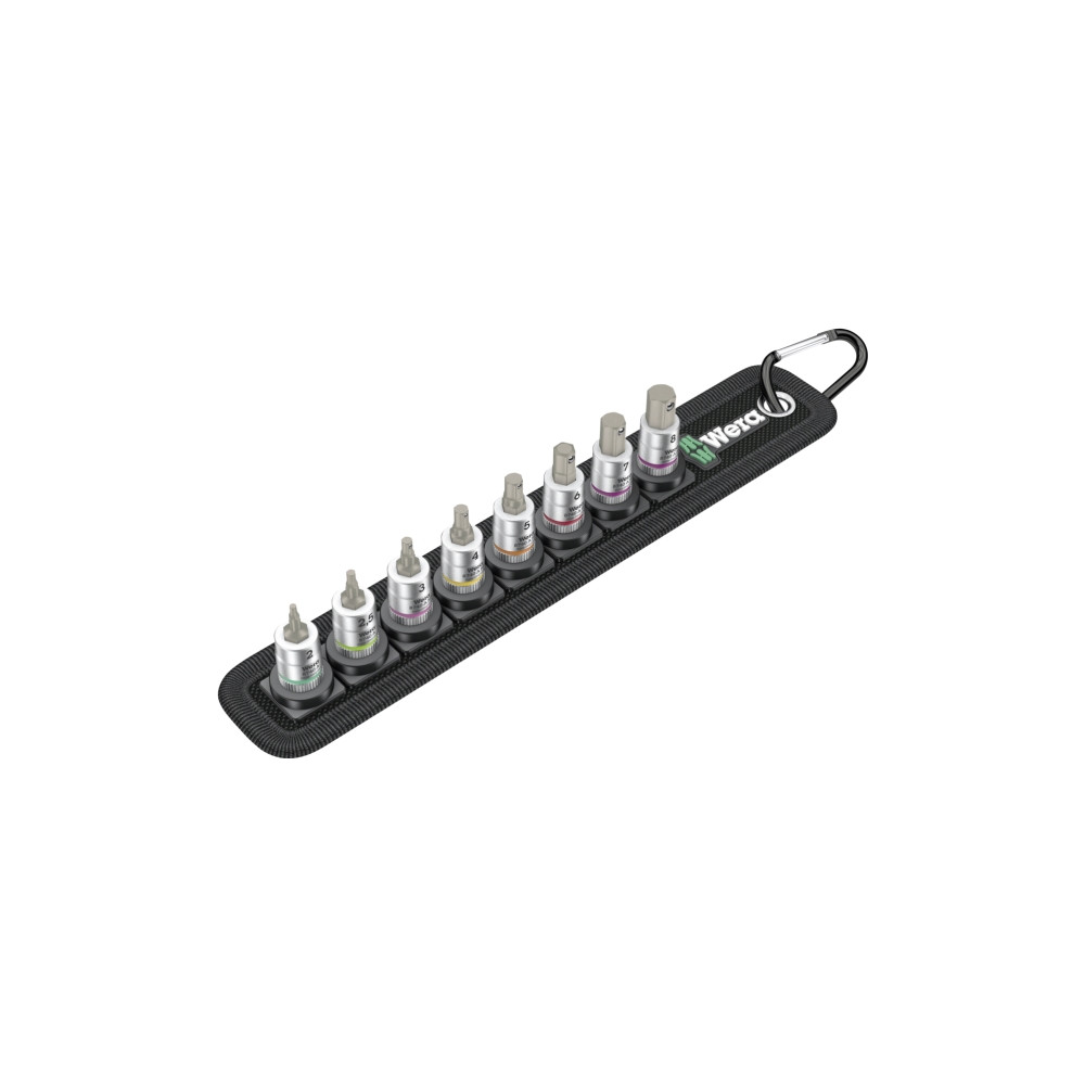 Produktbild för Wera Belt A 2, Hylssats, 1/4", Metrisk, 8 huvuden, 3,4,5,6,7...