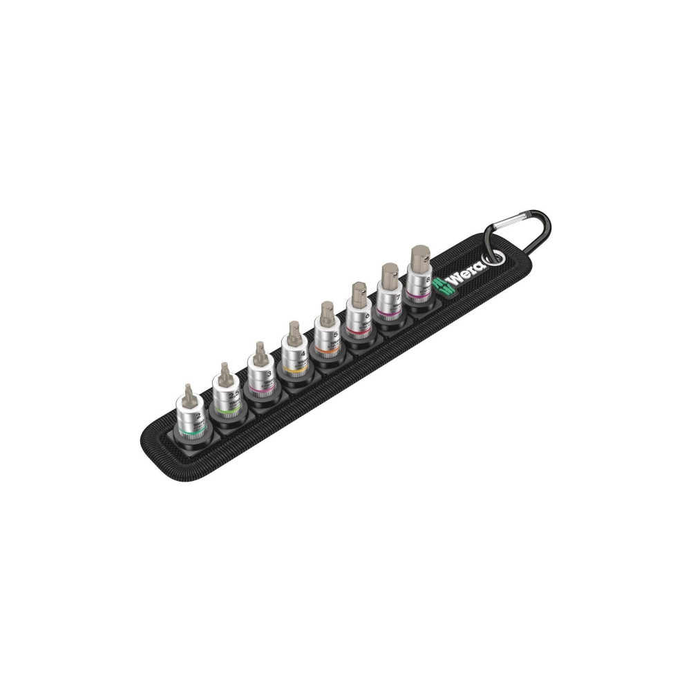 Produktbild för Wera Belt A 2, Hylssats, 1/4", Metrisk, 8 huvuden, 3,4,5,6,7...