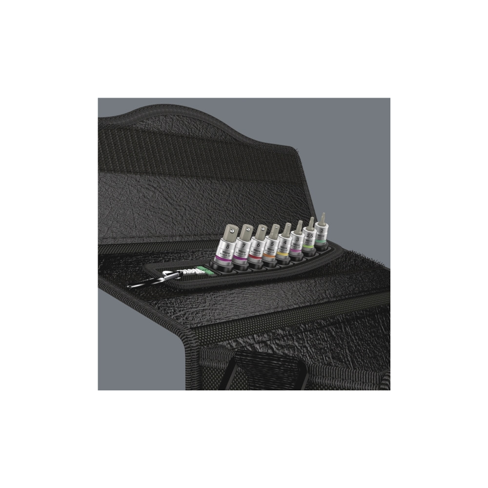 Produktbild för Wera Belt A 2, Hylssats, 1/4", Metrisk, 8 huvuden, 3,4,5,6,7...
