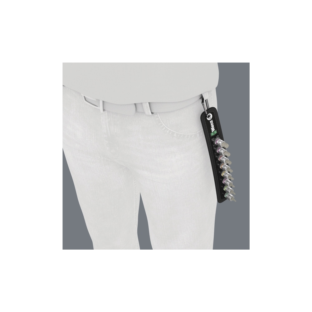 Produktbild för Wera Belt A 2, Hylssats, 1/4", Metrisk, 8 huvuden, 3,4,5,6,7...