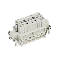 Produktbild för HARTING 09200102812 anslutningsinsats Han® A 10 + PE, skruva...