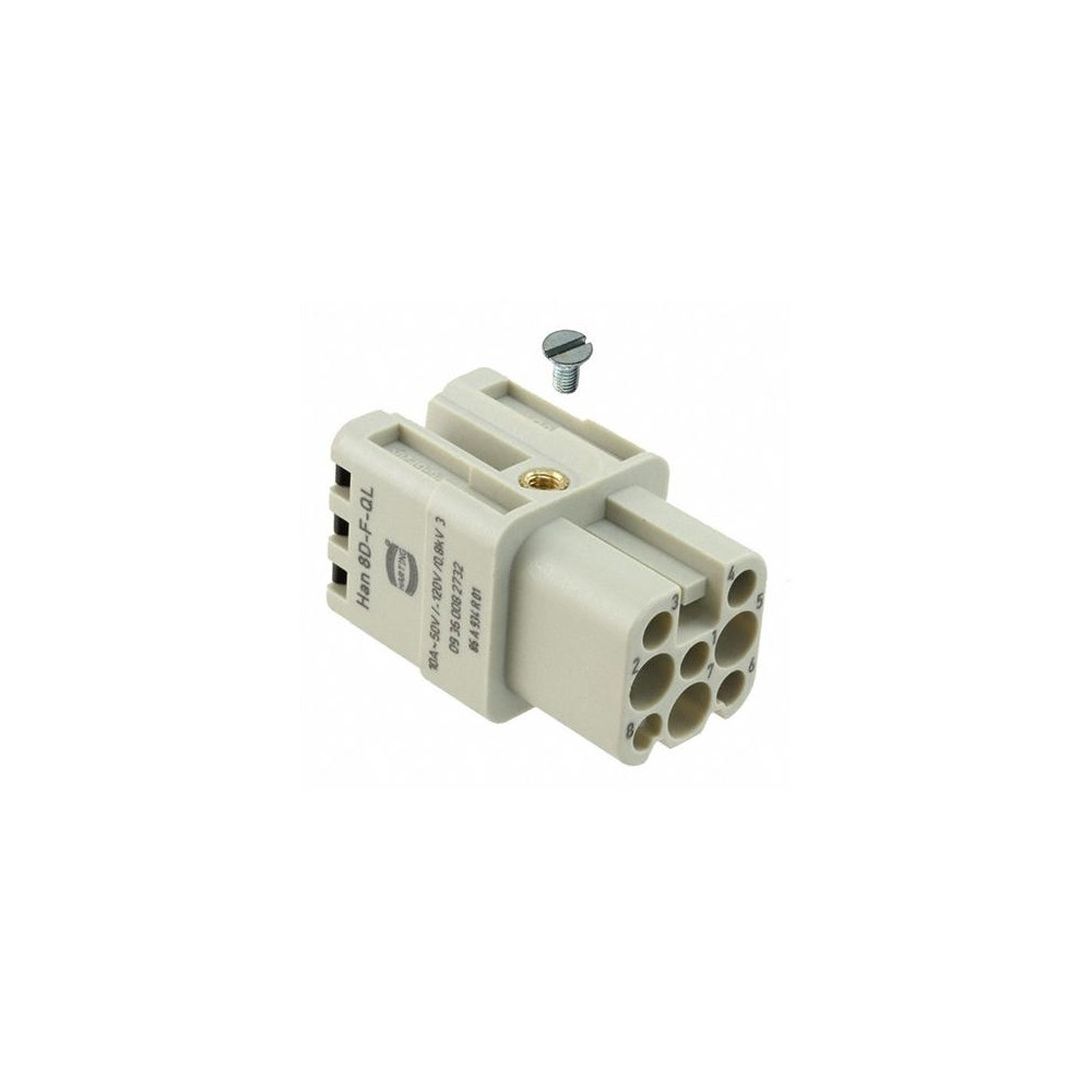 Produktbild för Harting insats Han® D 09 36 008 3101 8 + PE för krymp (1 st)