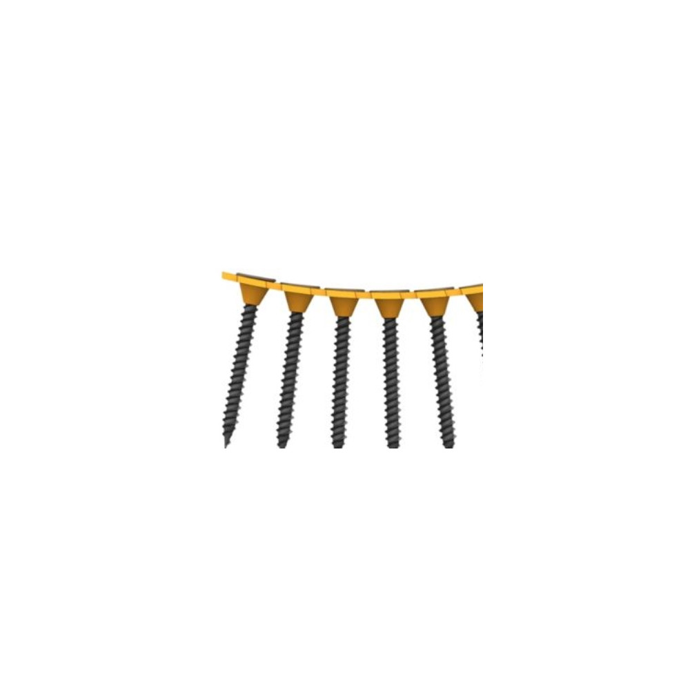 Produktbild för Gipsskruv P-SCREW S, svart fosf., 3,5x35 mm, bandad 1000 st.