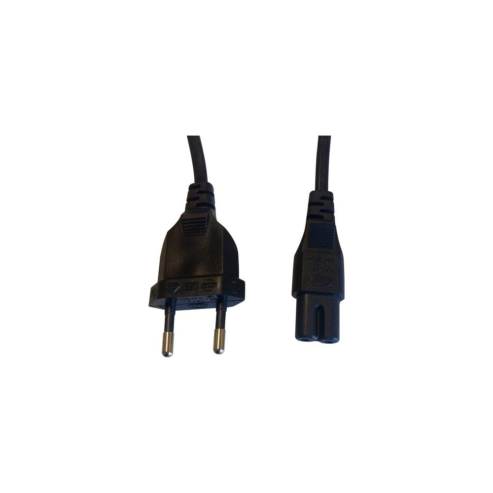 Produktbild för Nätkabel 240 VAC med platt EURO-stick utan jord till rakappa...