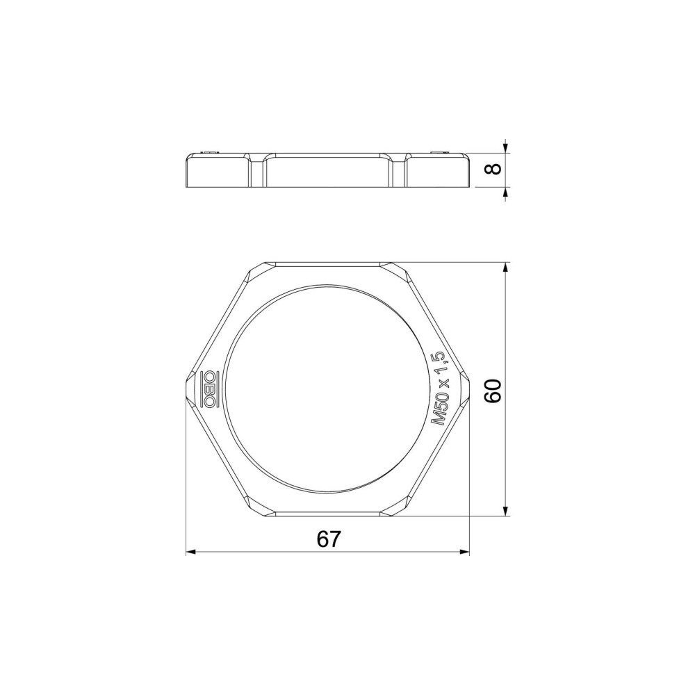 Produktbild för OBO Bettermann 2048965 116 M50 LGR PA låsmutter PG50 plast l...