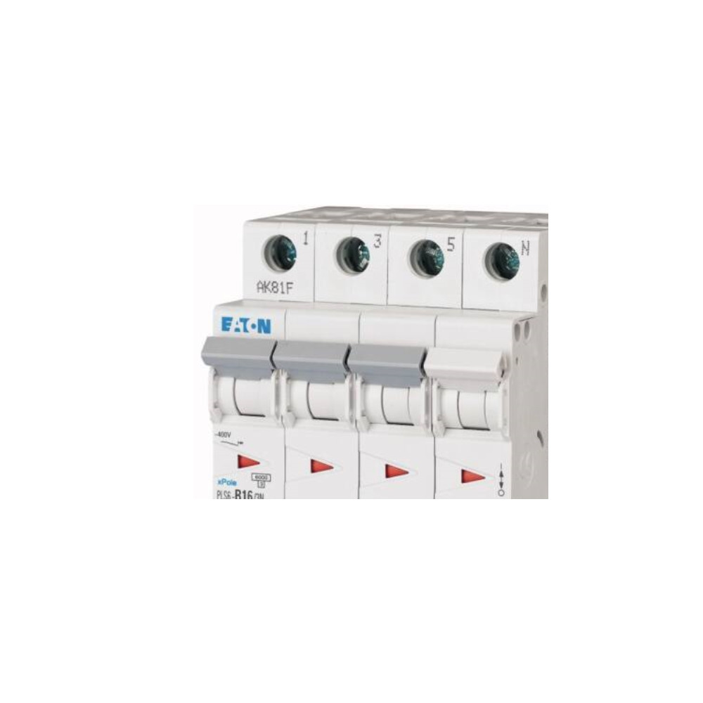 Produktbild för EATON automatsäkring MCB 16A C-karaktäristik 3-pol + nolla 6...