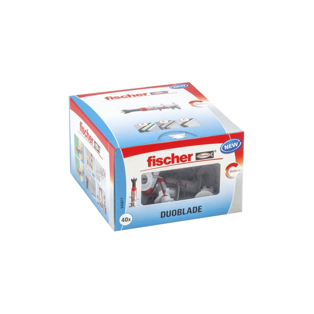 Produktbild för Fischer DUOBLADE, Kit med skruv och väggplugg, Betong, Plast...