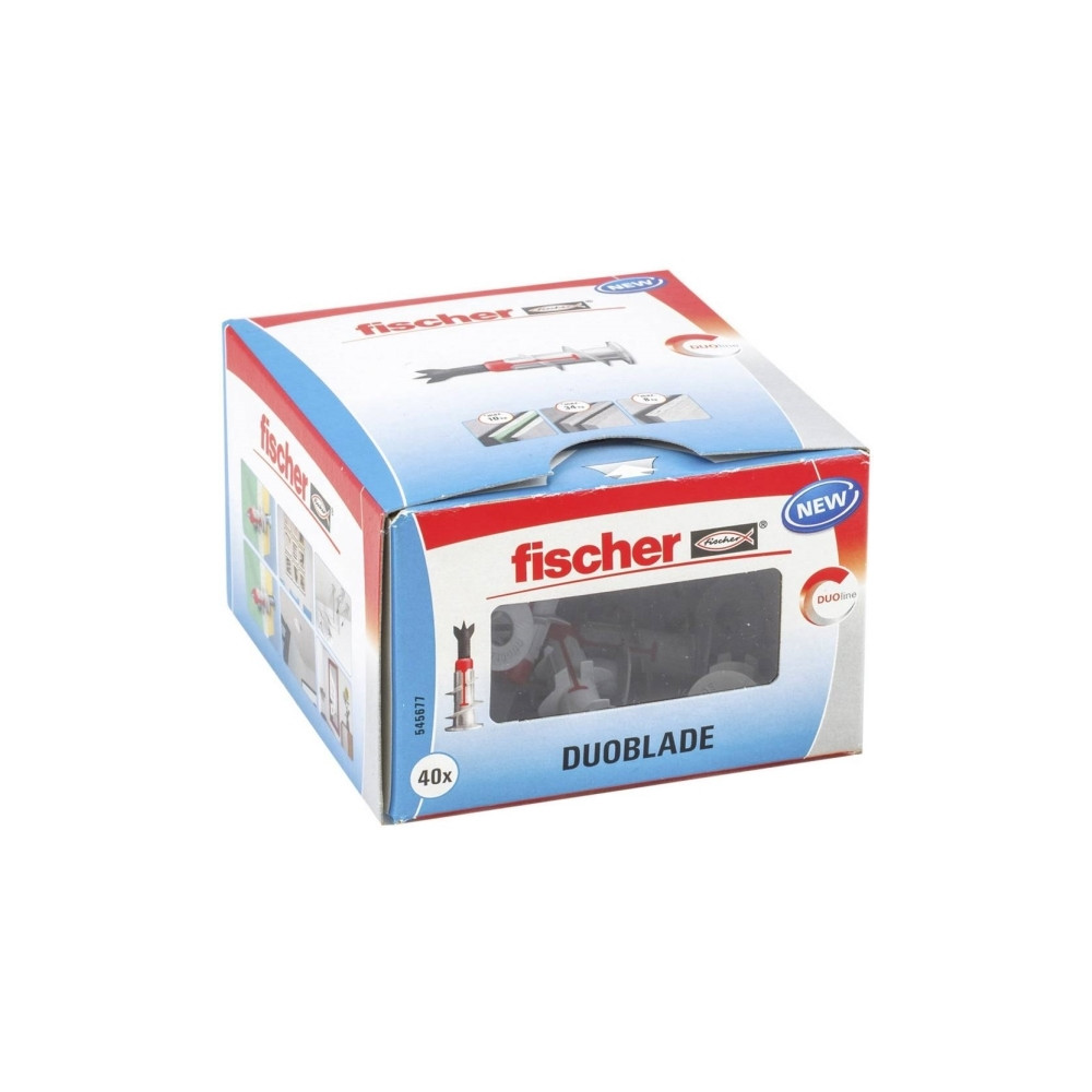 Produktbild för Fischer DUOBLADE, Kit med skruv och väggplugg, Betong, Plast...