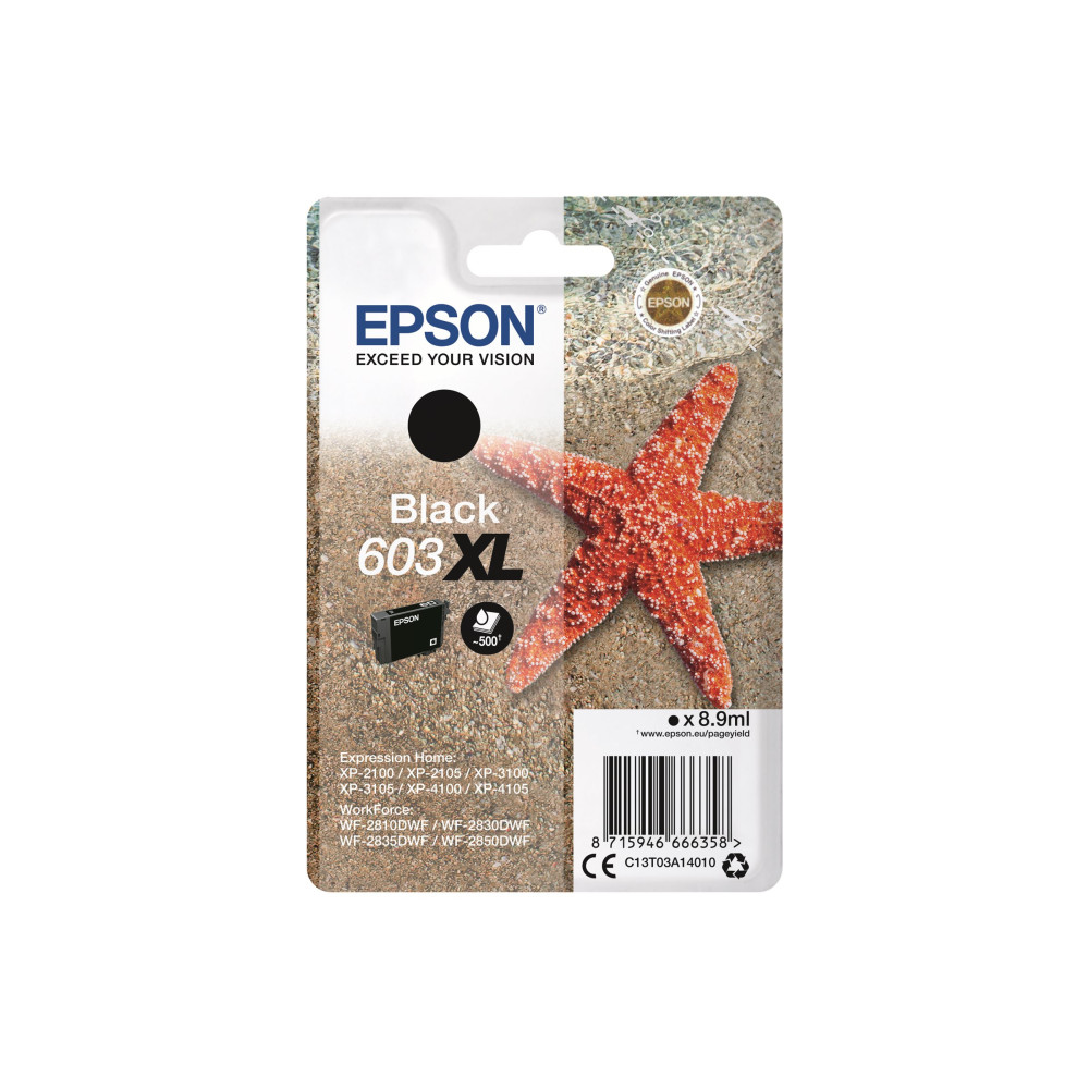 Produktbild för Epson 603XL - XL - svart - original - bläckpatron