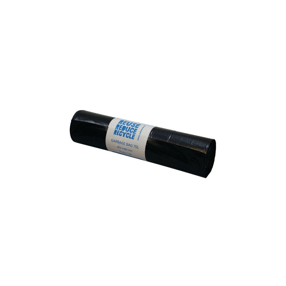 Produktbild för Soppåsar, Polyblue, 70 l, 40 my, HxB: 90 x 60 cm, svart, 25-...