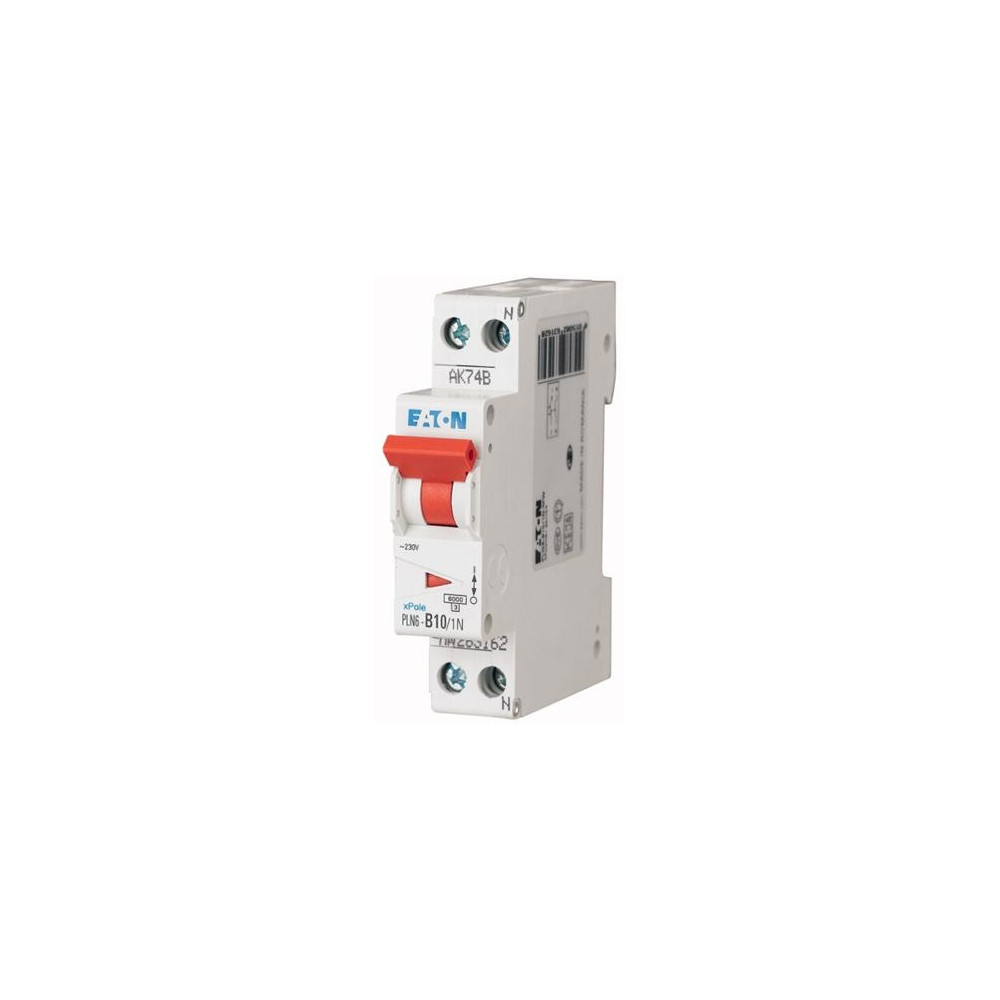 Produktbild för EATON automatsäkring MCB 10A B-karakteristik, 1-pol + nolla,...