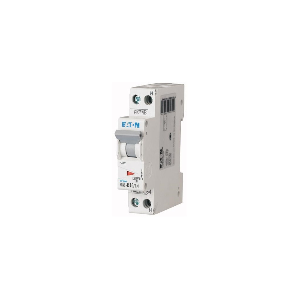 Produktbild för EATON automatsäkring MCB 16A B-karakteristik 1-pol + nolla 6...