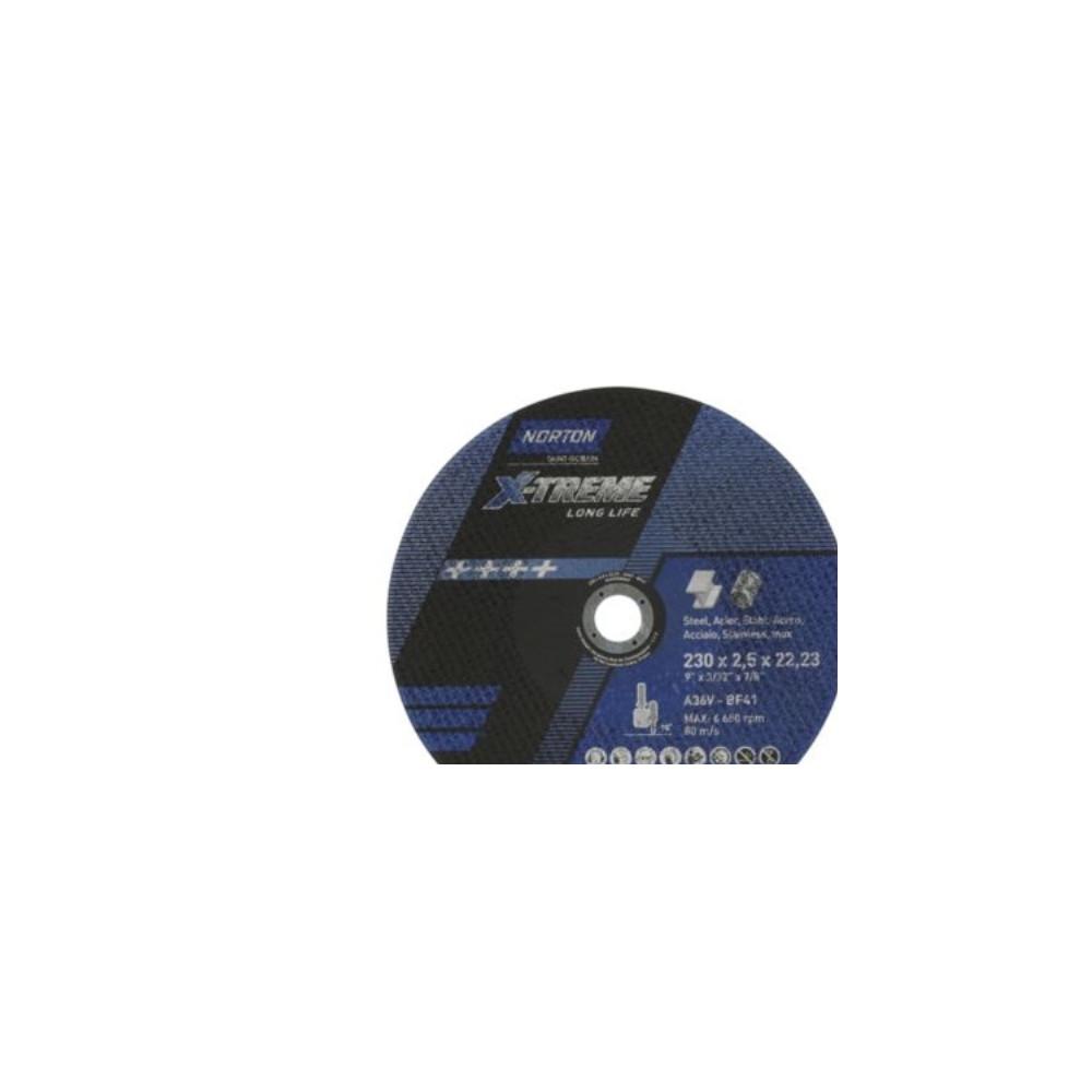 Produktbild för Kap-/skiva 230x2,5x22,23 mm A36V-230x2.5x22.2-T41 NOR-X-Trem...