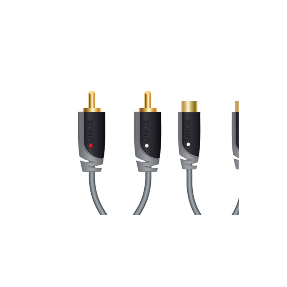 Produktbild för Sinox Plus+ Stereo RCA Extension - ljudförlängningskabel - 5 m