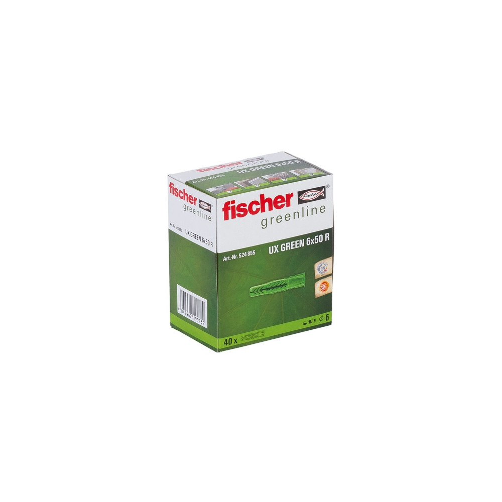 Produktbild för Fischer UX, Väggplugg, Tegel, Betong, Gipsblock, Gipsskiva,...