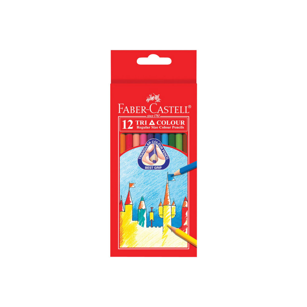 Produktbild för Faber-Castell Tri-Grip - färgpenna - blandfärger (paket om 12)