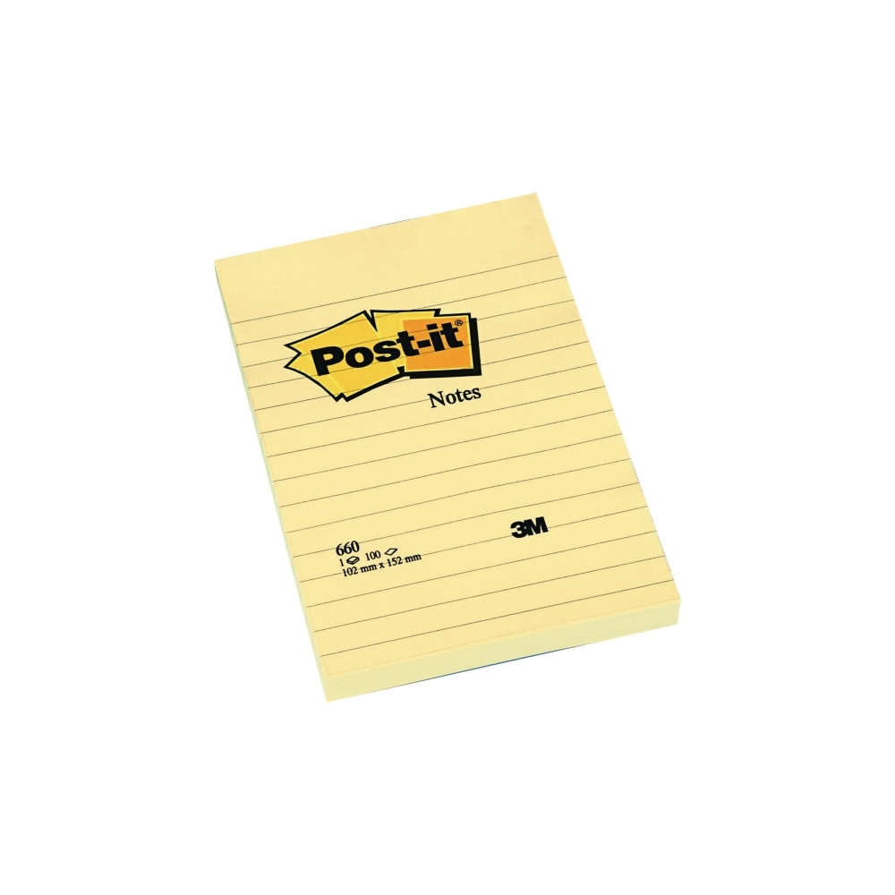Produktbild för Post-it 660 - anteckningar - stor - 101 x 152 mm - 600 ark (6 x 100)