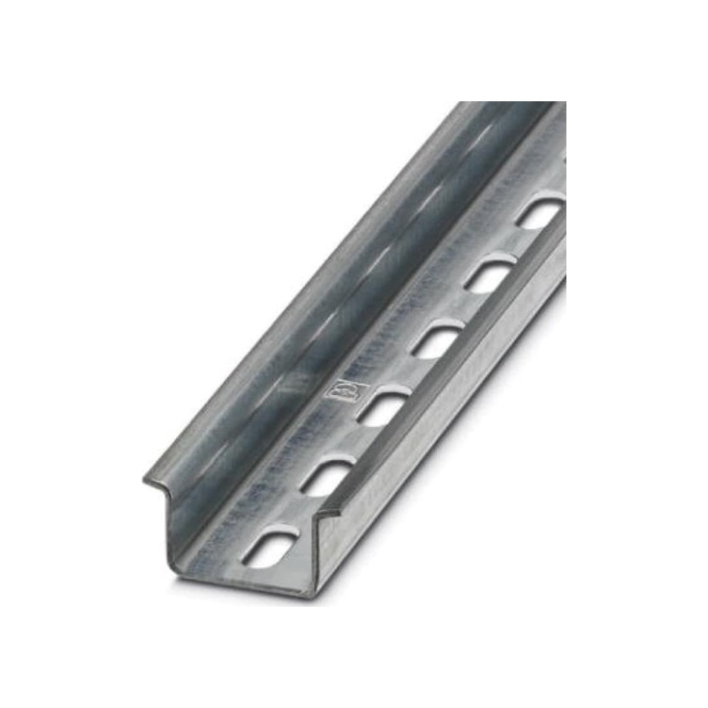 Produktbild för DIN-skena 15 mm hög, med hål 6,2x15 mm, bredd 35 mm, stål, f...