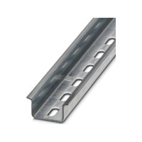 Produktbild för DIN-skena 15 mm hög, med hål 6,2x15 mm, bredd 35 mm, stål, f...