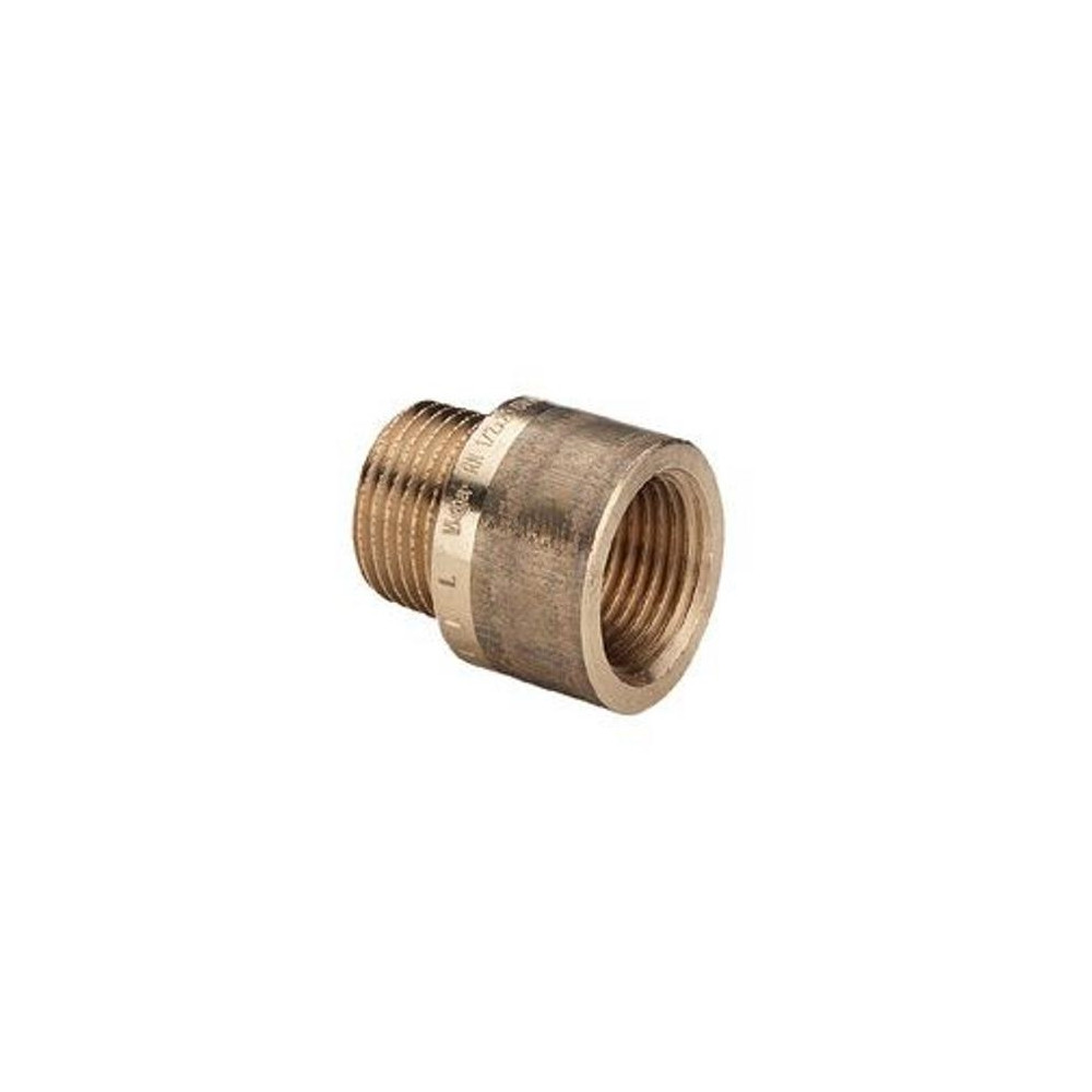 Produktbild för 1/2" x 15 mm Röd mässing Silikonbrons gänga förlängare för m...