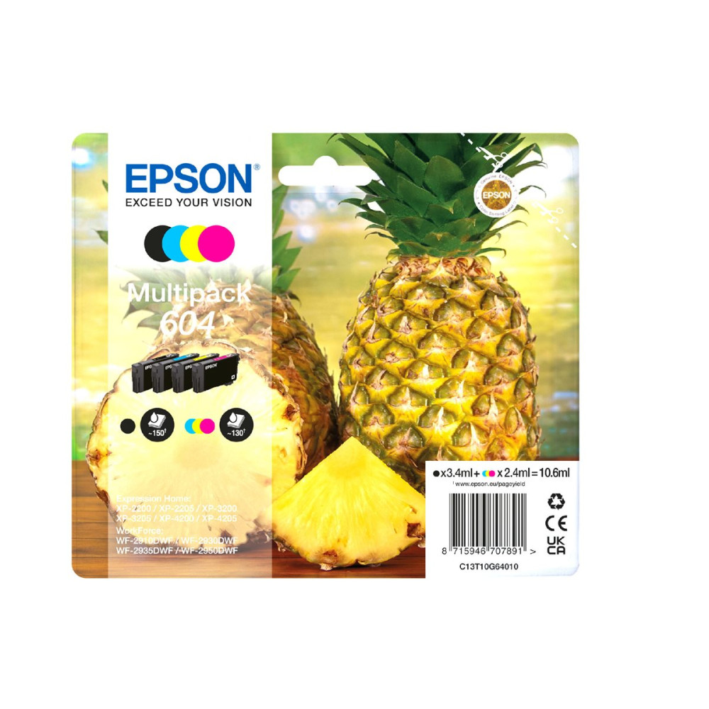 Produktbild för Epson 604 Multipack - 4-pack - svart, gul, cyan, magenta - original - bläckpatron