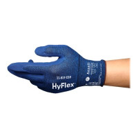 Produktbild för HyFlex 11-819 - handskar - storlek: 7 - nylon, spandex, nitrilgummiyta, kol - blå, mörkblått foder - par (paket om 12)