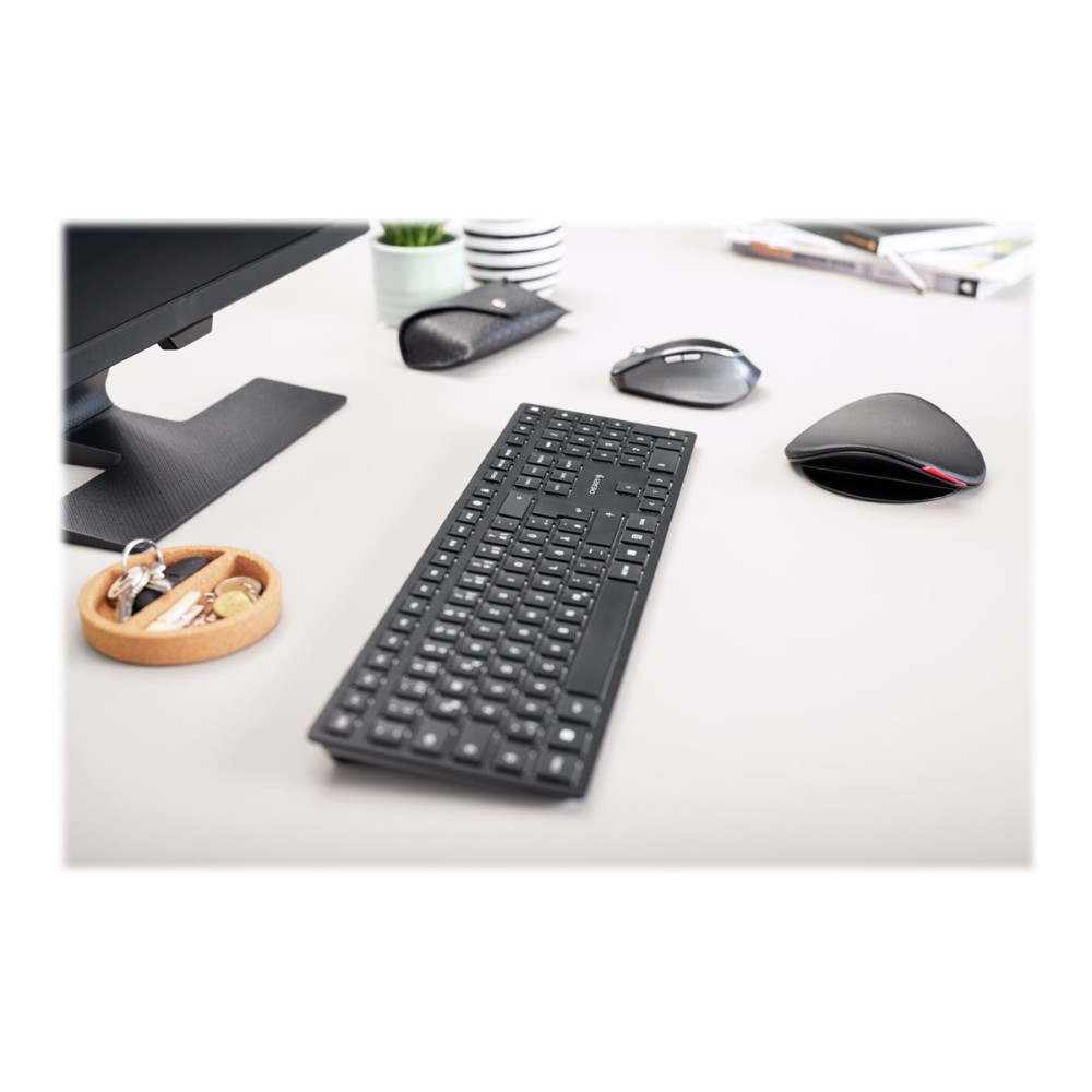 Produktbild för CHERRY KW 9100 SLIM - tangentbord - fransk - svart, silver Inmatningsenhet