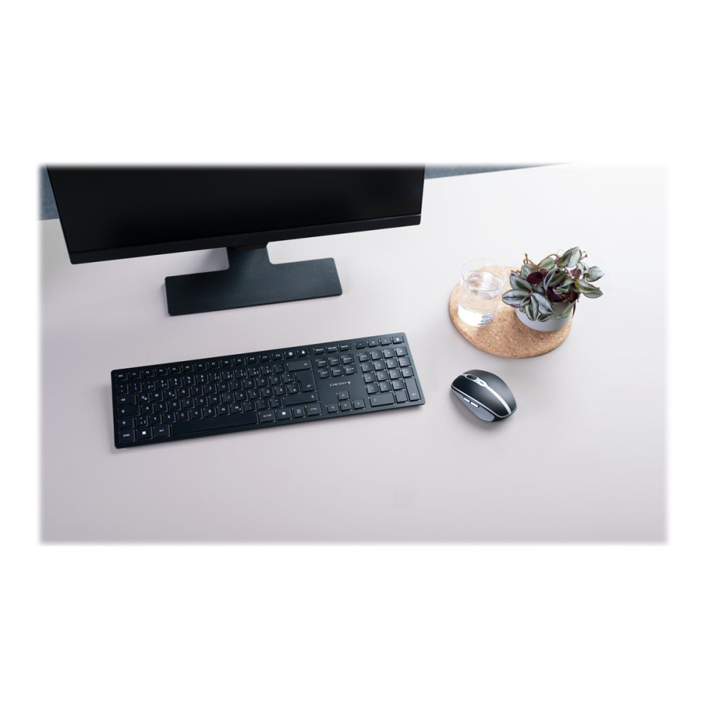 Produktbild för CHERRY KW 9100 SLIM - tangentbord - fransk - svart, silver Inmatningsenhet