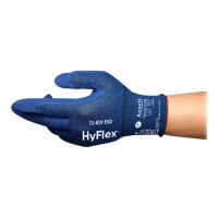 Produktbild för HyFlex 11-819 - handskar - storlek: 11 - nylon, spandex, nitrilgummiyta, kol - blå, mörkblått foder - par (paket om 12)