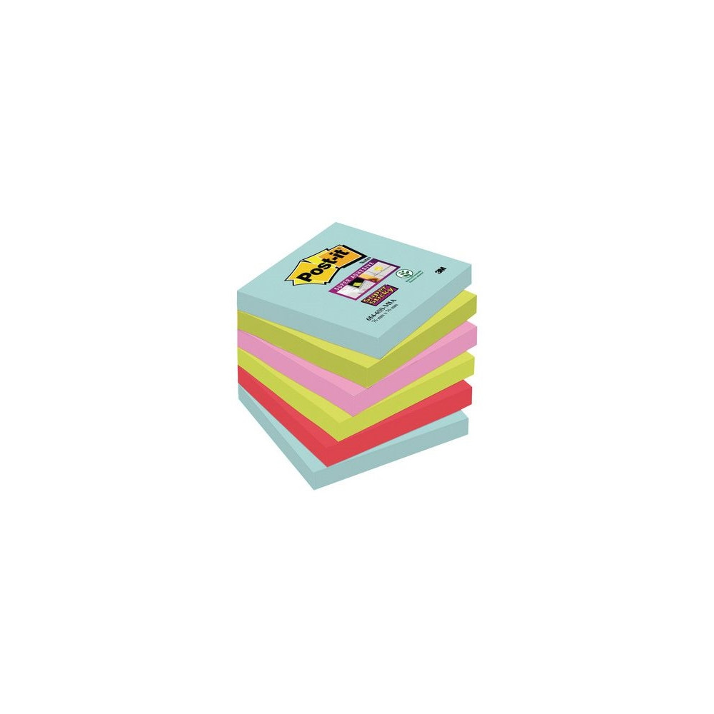 Produktbild för Post-it Super Sticky Notes Cosmic 76 mm x 76 mm, 90 blad, 6-...