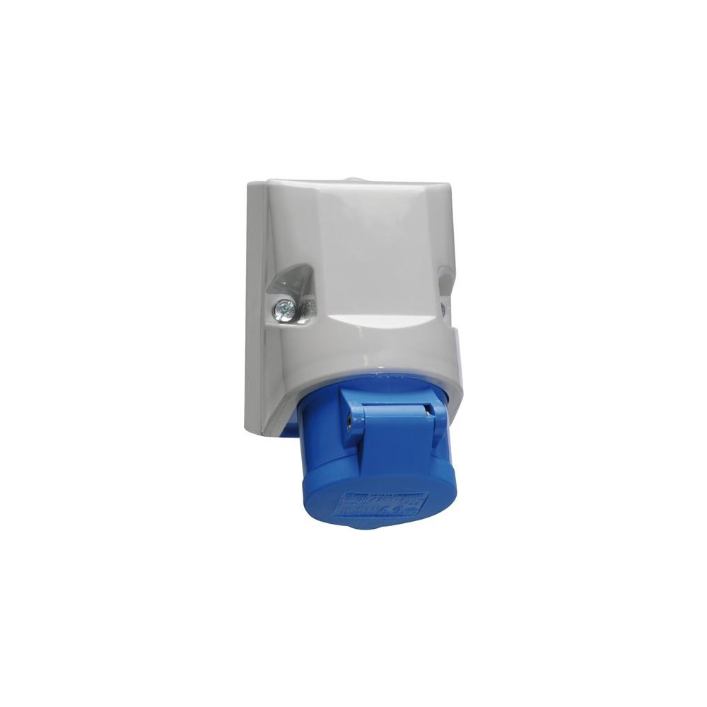 Produktbild för BALS CEE vägguttag H9 230V 16A 4-pol blå 75x100mm top M20 bo...