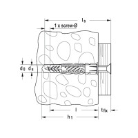Produktbild för Fischer 518887, Nylon, Plast, Grön, 60 mm, 1 cm, 7,5 cm, 6 m...