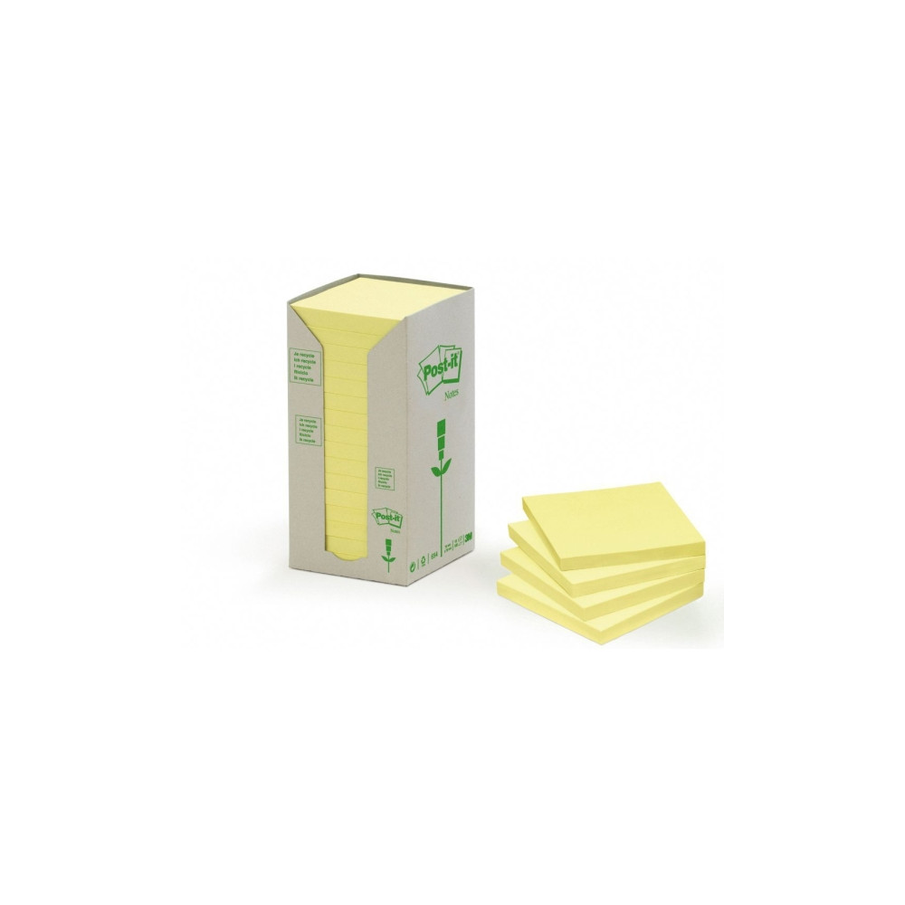 Produktbild för Post-it 654-1T - mini-tower bärbara datorer - 76 x 76 mm - 1600 ark (16 x 100)