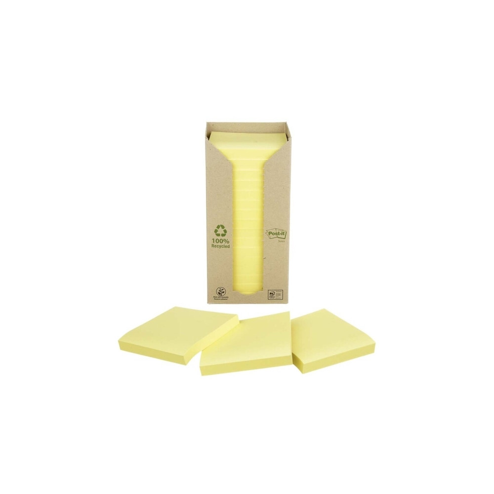 Produktbild för Post-it 654-1T - mini-tower bärbara datorer - 76 x 76 mm - 1600 ark (16 x 100)