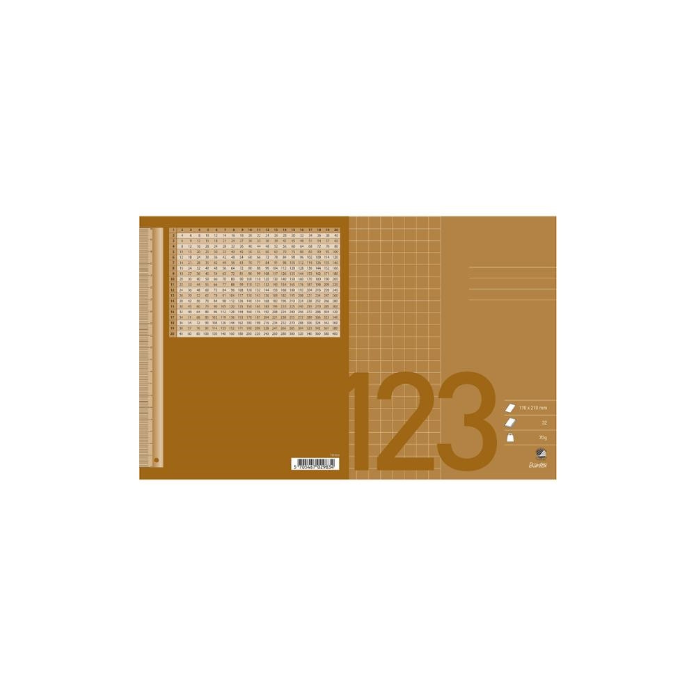 Produktbild för Anteckningsbok bantex, 17 x 21 cm, fyrkantig 10 x 10 mm, bru...