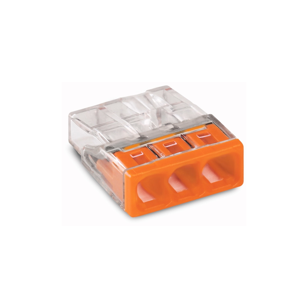 Produktbild för WAGO PUSH WIRE® Samlemuffe 3x 0,5-2,5 mm² orange, skrueløs i...
