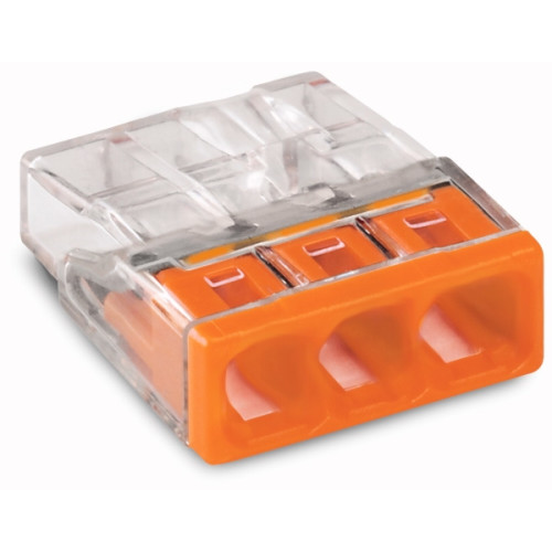 WAGO WAGO PUSH WIRE® Samlemuffe 3x 0,5-2,5 mm² orange, skrueløs i...